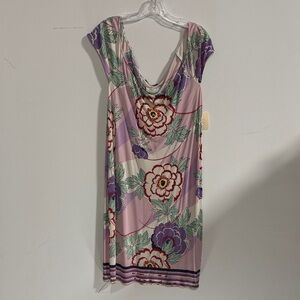Elie Tahari Purple and Pink Patterned Dress